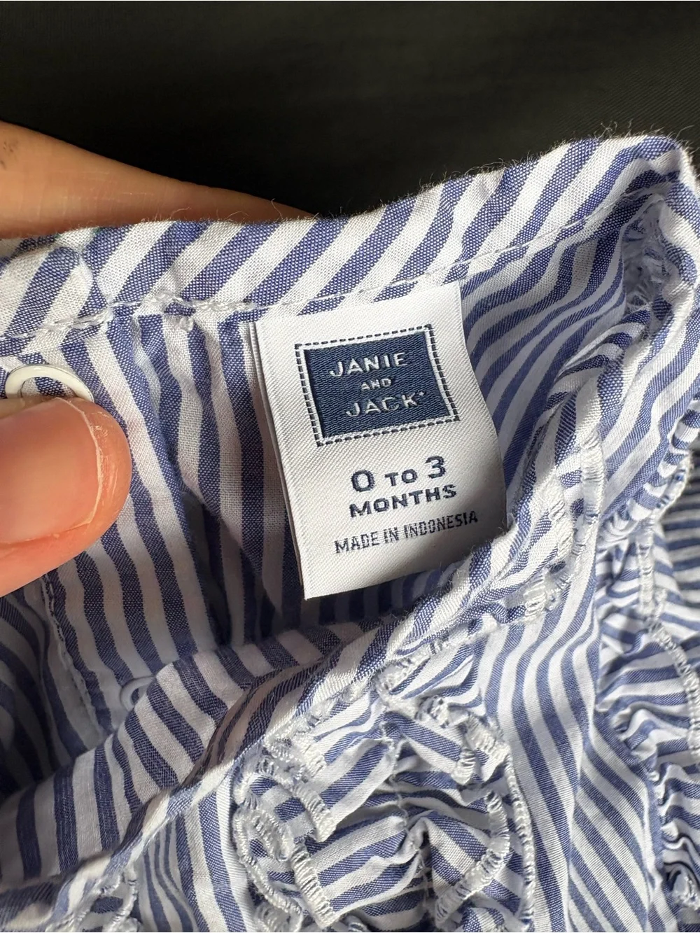 Janie and Jack Striped Romper girls 0-3 months